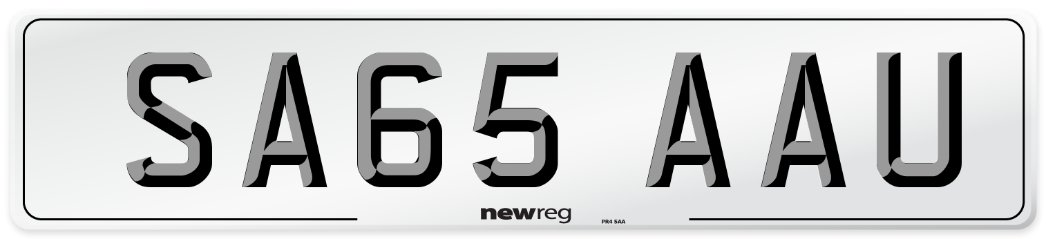 SA65 AAU Number Plate from New Reg